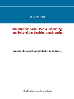 cover image of Social-Media-Marketing am Beispiel der Versicherungsbranche